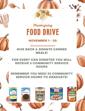 Thanksgiving Food Drive November 1 - 30